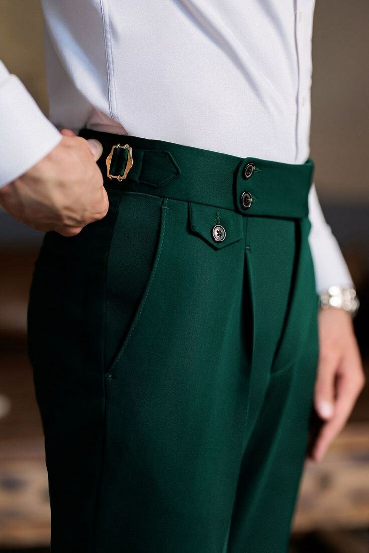 Pantalon vert élégant homme