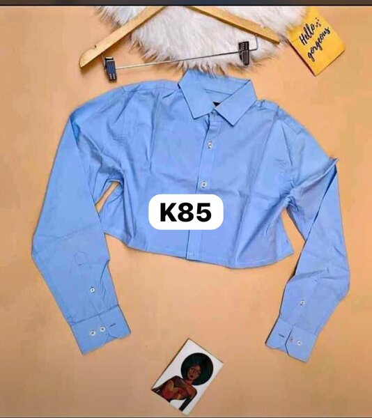 Crop blue shirt 