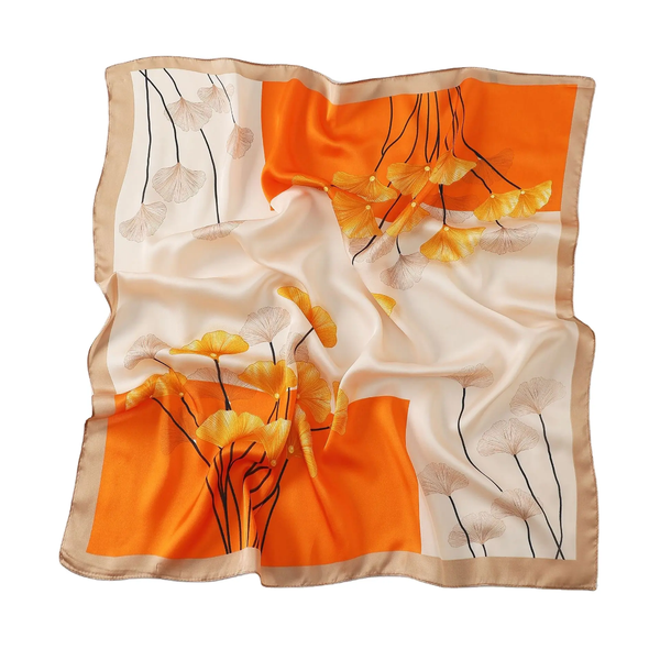 Foulard en Soie à Motifs Floraux