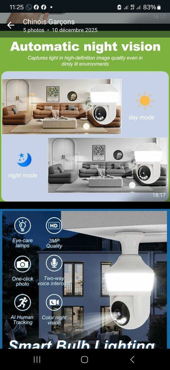 Caméra Ampoule Intelligente