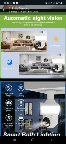 Caméra Ampoule Intelligente