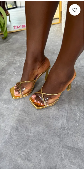 Ellesmere Gold Cross Strap Clear