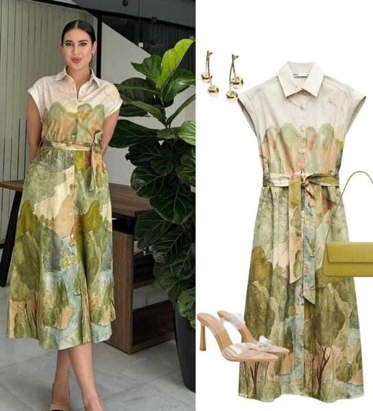 Multicolored midmaxi dress