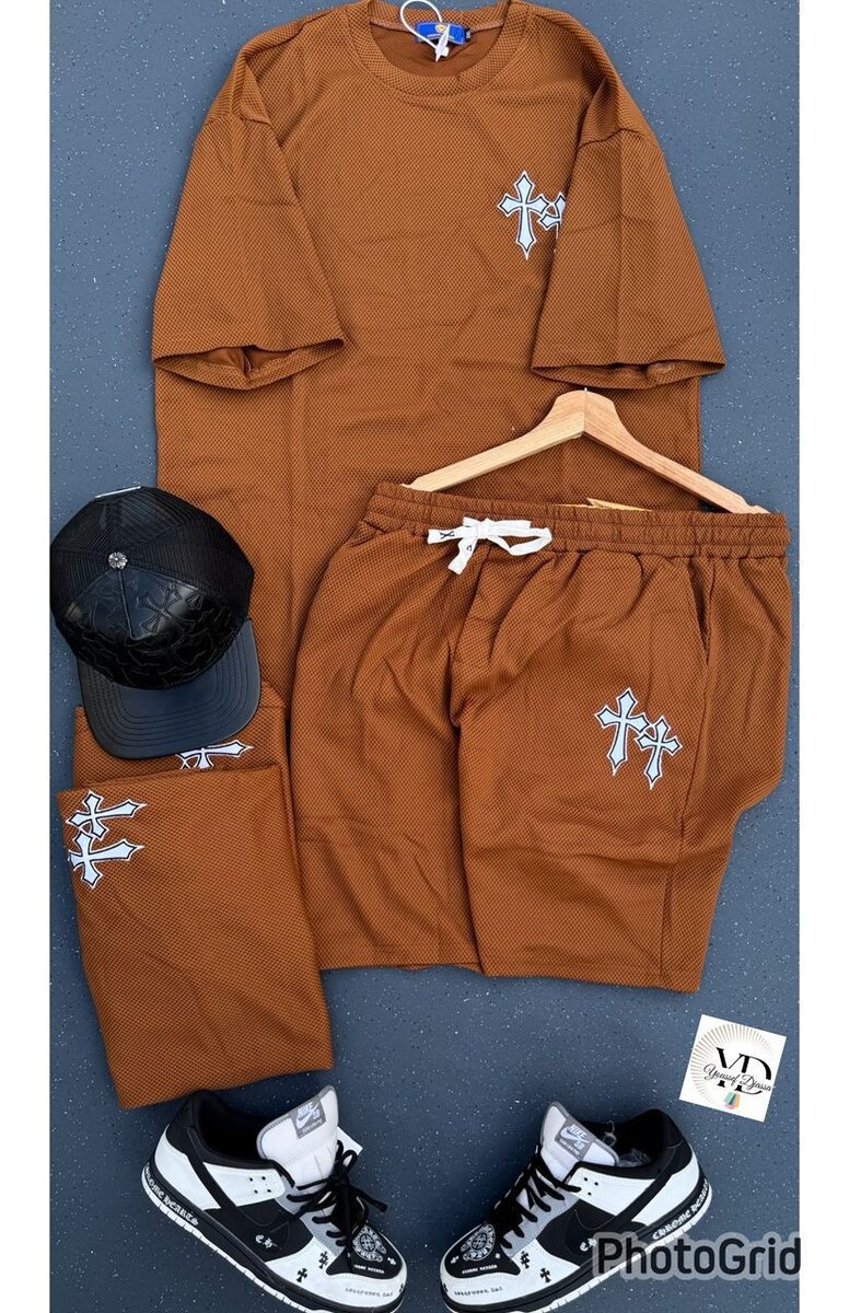 Ensemble décontracté homme imprimé croix