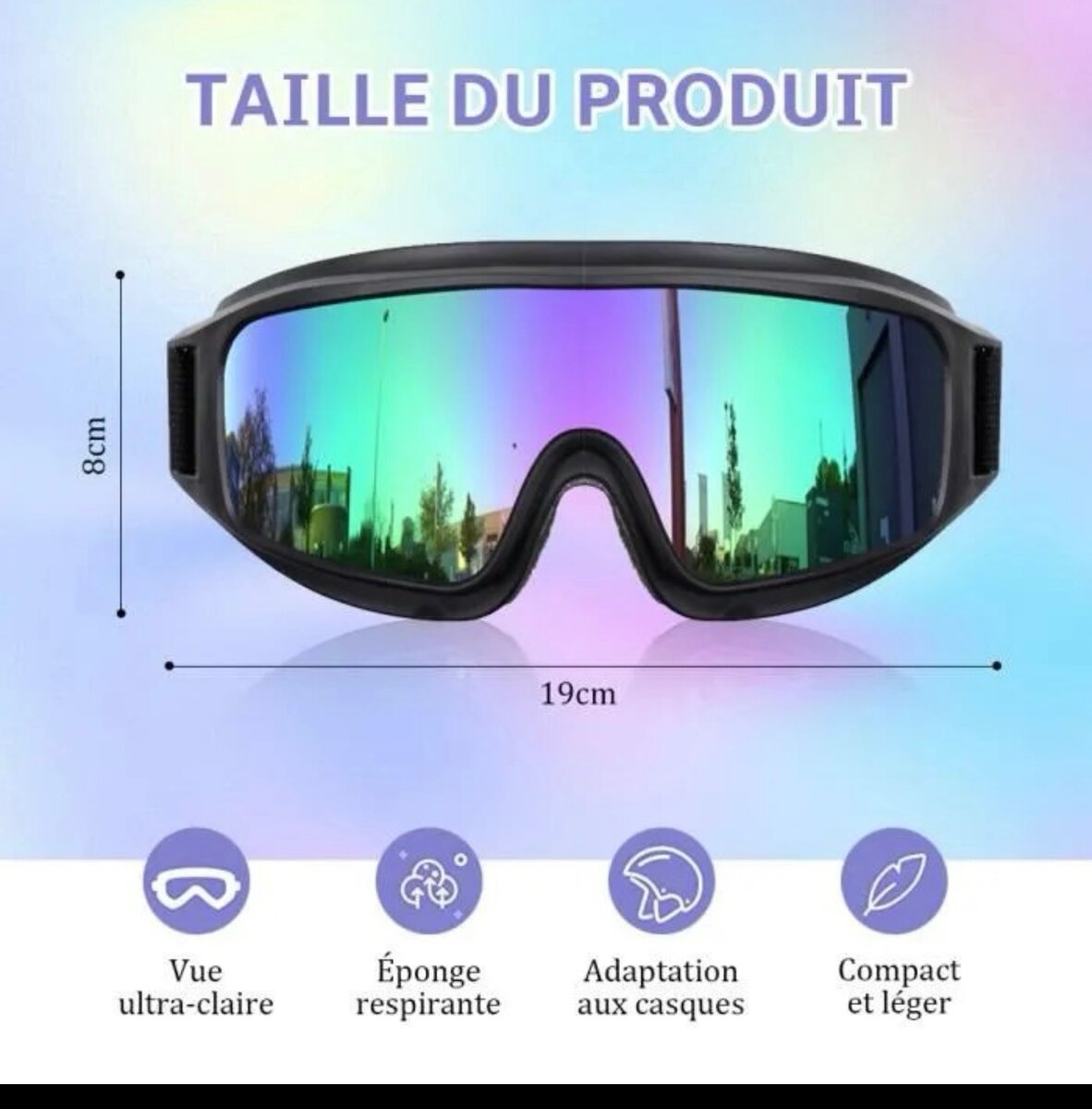 Lunettes Moto,Lunettes de Sport, Coupe-Vent Anti-Poussière p