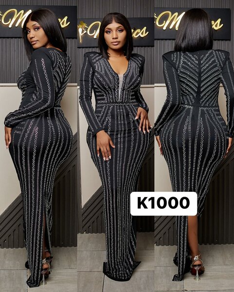 Black Long Sequined Dress