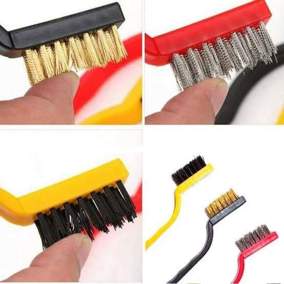 3PCS Small Brush Set Cleaning Brushes Iron Nylon Copper Wire for Car Kitchen Gas Stove Cleaning
