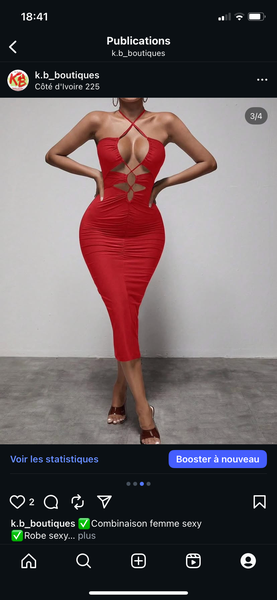 Robe élégante découpée femme