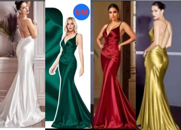 Robe sirène satinée élégante