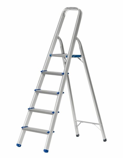 ALUMINUM STEP LADDER LIGHTWEIGHT PORTABLE WITH 5 STEPS (L35