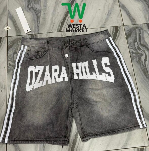 Short en jean délavé homme