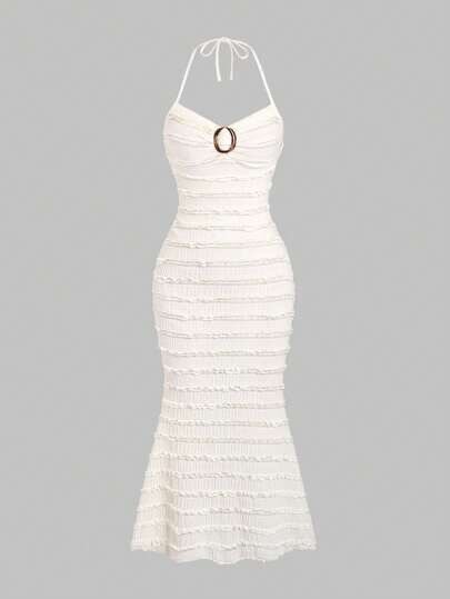 Robe évasée à volants élégante