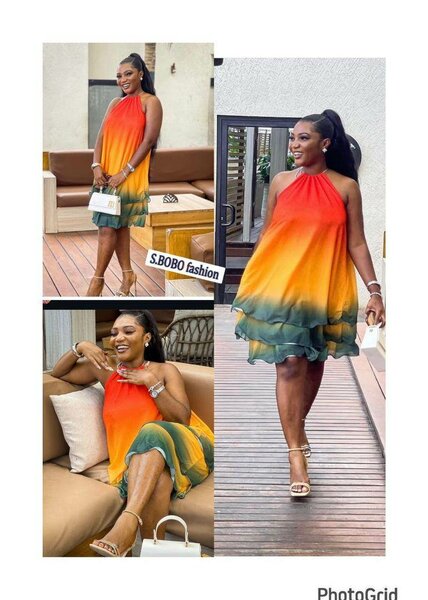 Robe évasée dégradée chic