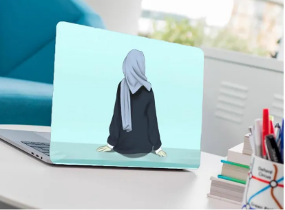 Hijab Girl Laptop Skin Vinyl Sticker Decal, 12 13 13.3 14 15 15.4 15.6 inch Laptop Skin Sticker Cover Art Decal Protector Fits All Laptops