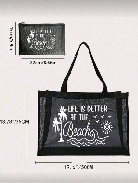 Grand sac de plage en filet