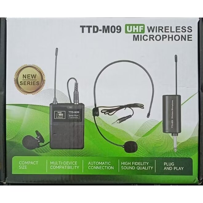TTDM09 Wireless Headset Microphone - Hands-Free Mic