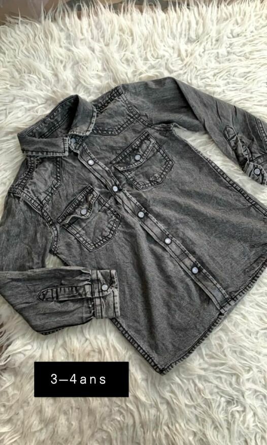 Veste garçon, denim, noir