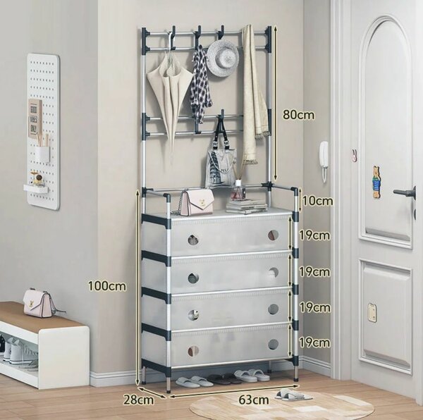 Commode avec porte-manteau intégré