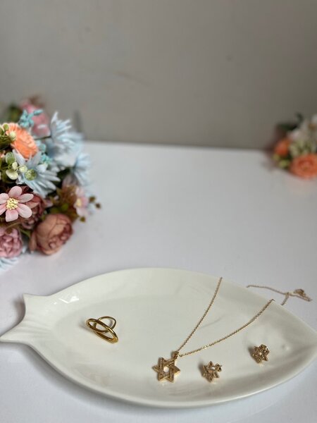 Necklace and statement ring