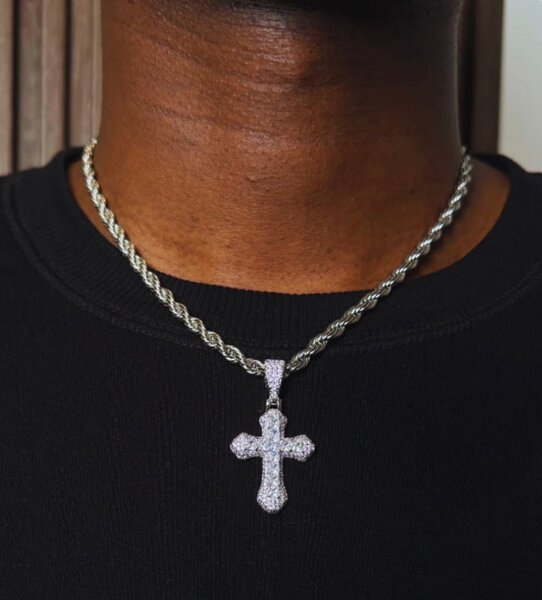 Collier Croix Brillant Homme
