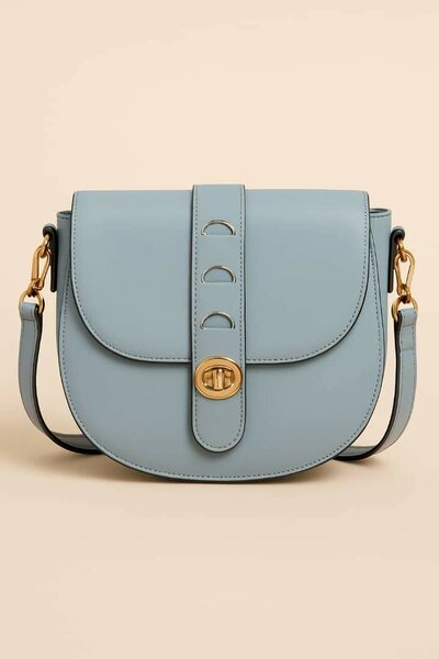 Sac bandoulière cuir bleu élégant