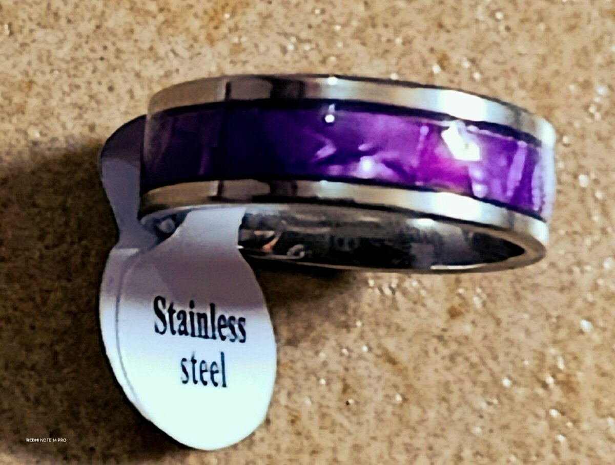 Bague Inoxydable Violet
