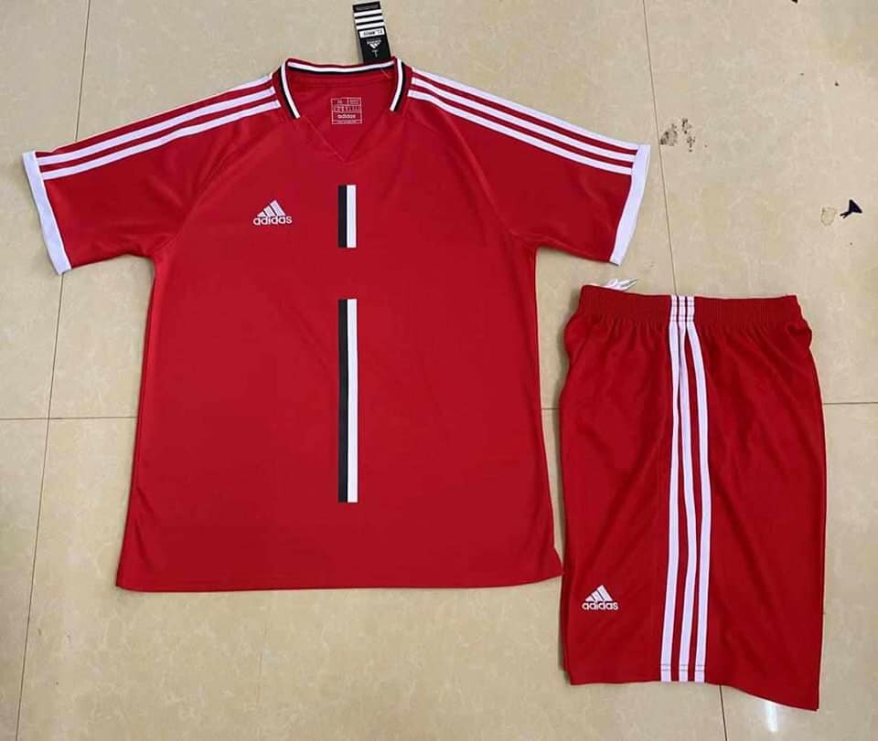 Sports football suit men's red Adidas