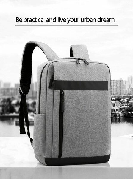 Sac à dos urbain en tissu gris