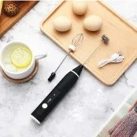 Handheld Whisk, Egg Beater & Milk Frother: Electric Coffee Mixer, Beater & Frother - Effortless Baking & Blending for Coffee, Tea, Cakes & More!
