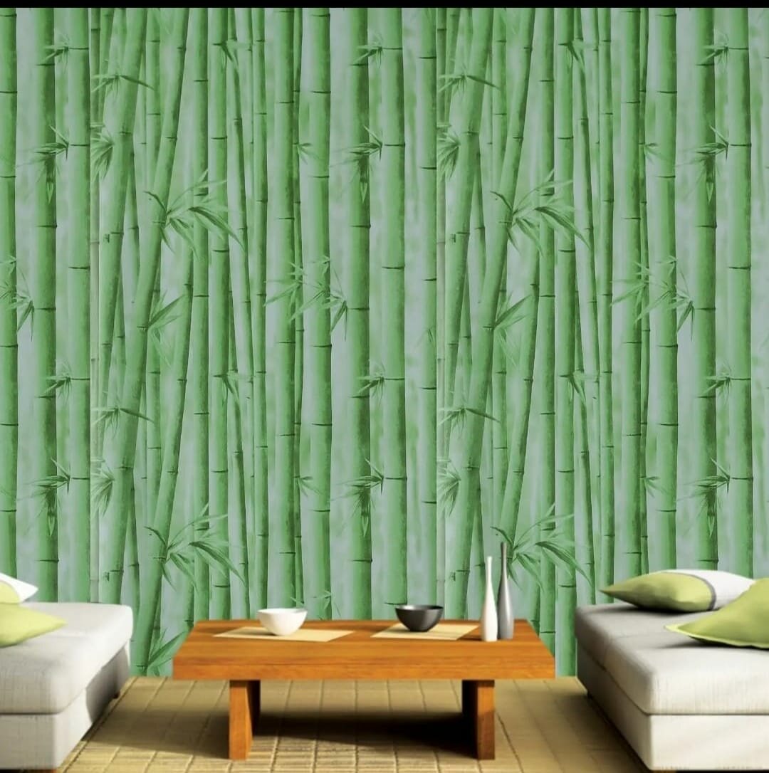 Papier peint bambou vert