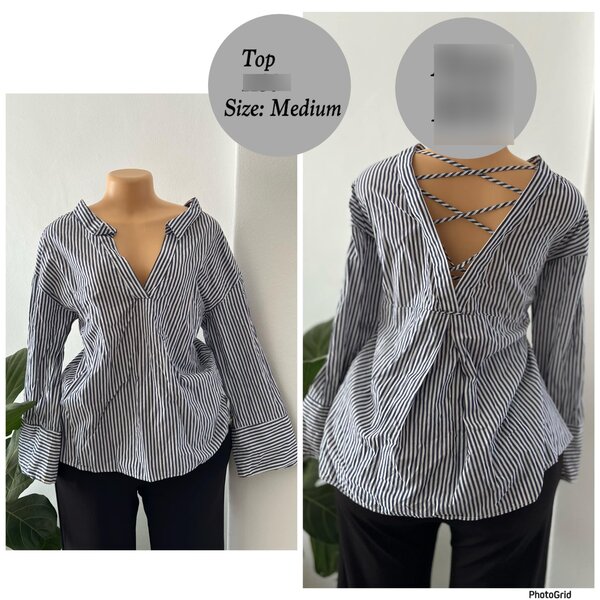 Women's Striped Long Sleeve Shirt in size M