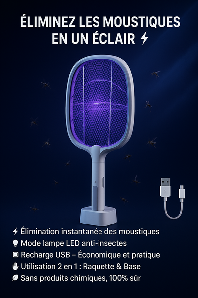 Raquette anti-moustiques LED