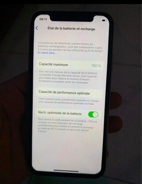 iPhone X argenté excellent état