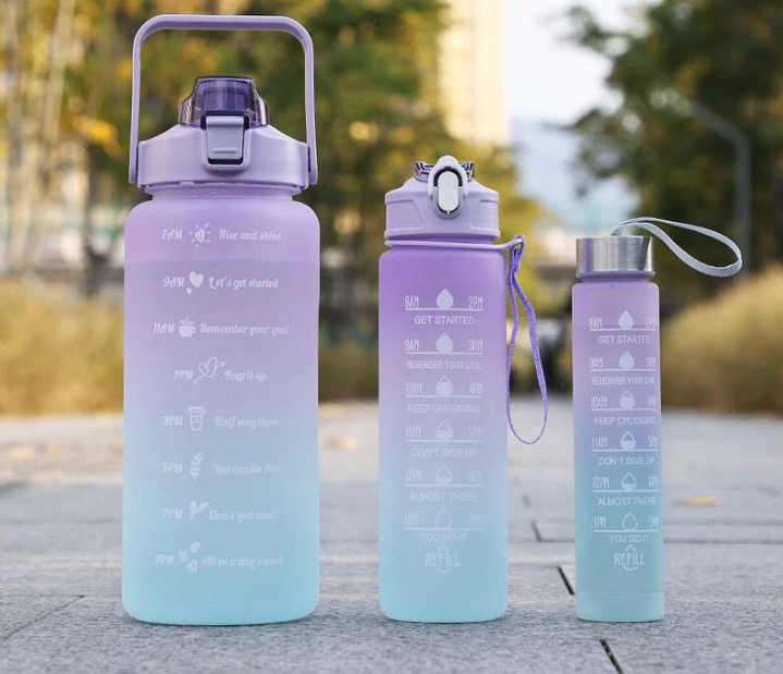 3 in one motivational water bottle