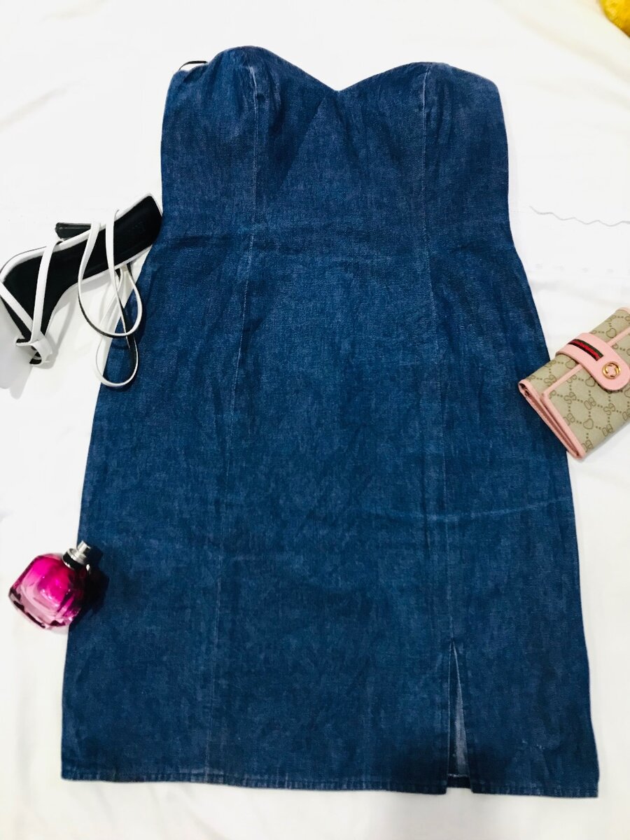 Denim tube dress