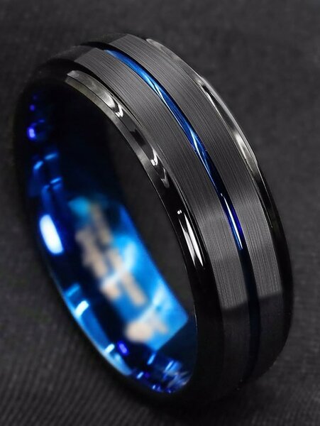 Bague en acier inoxydable multicolore