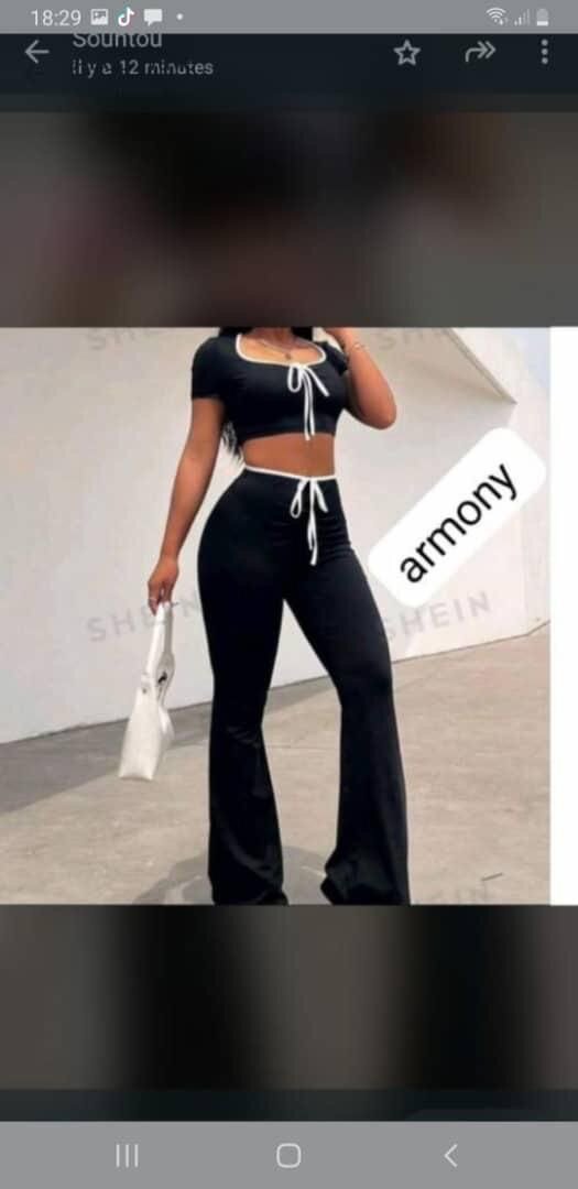 Ensemble Noir Taille Haute Femme