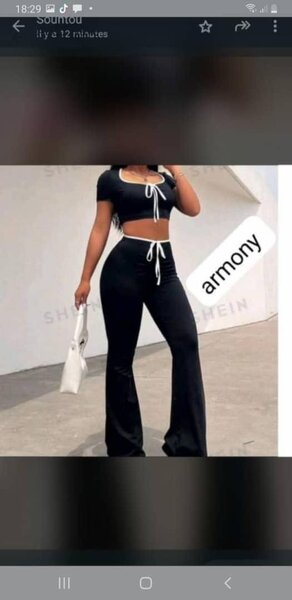 Ensemble Noir Taille Haute Femme