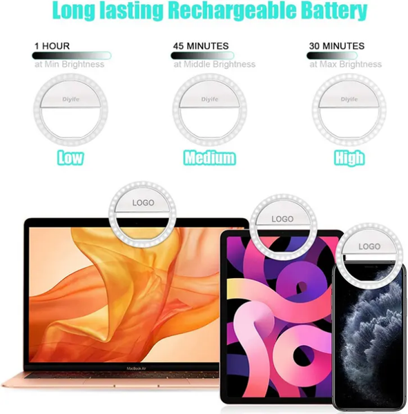 Lumière Selfie Anneau Rechargeable