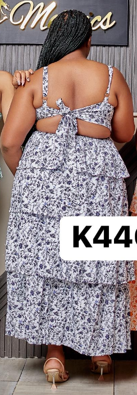 Long summer sundress with floral print