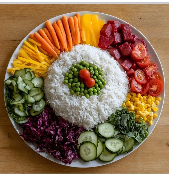 Assiette de légumes colorée