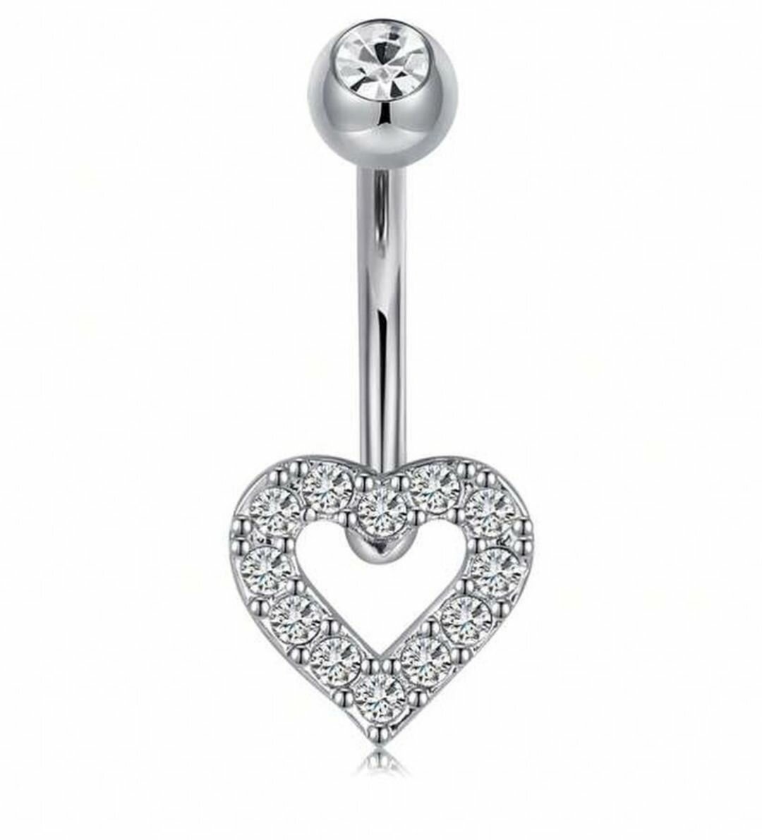Bijou de nombril cœur strass