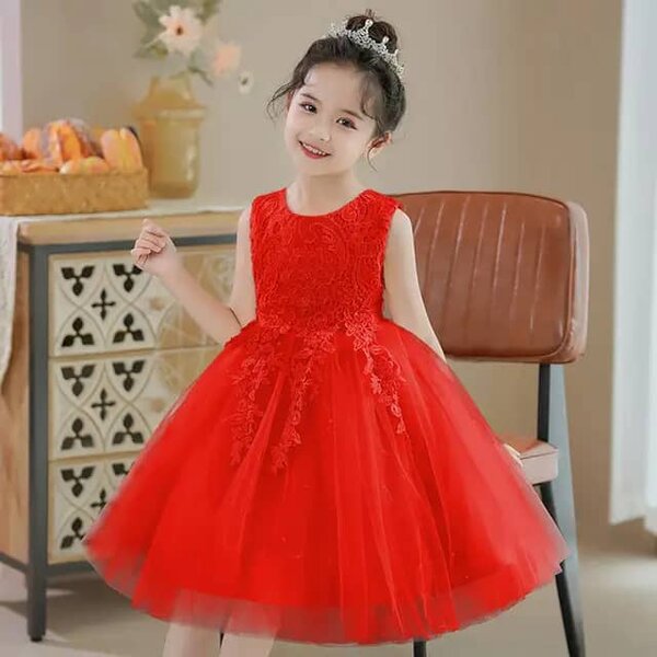 Robe Rouge Éclatante Fille