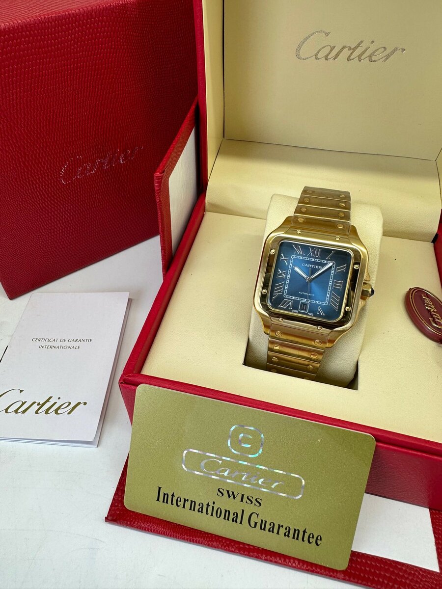 Luxe Cartier Santos Mens Watch