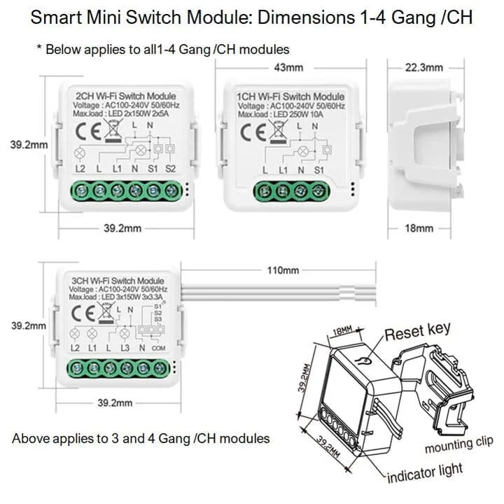 Module de commutateur intelligent Wi-Fi Tuya