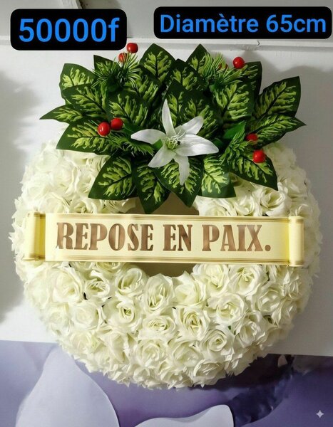 Couronne Funéraire Fleurs Artificielles