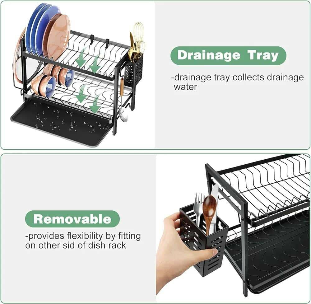Égouttoir à vaisselle, égouttoir à vaisselle en acier inoxyd