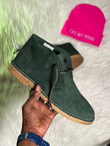 Fripe Bottines Vertes en Daim