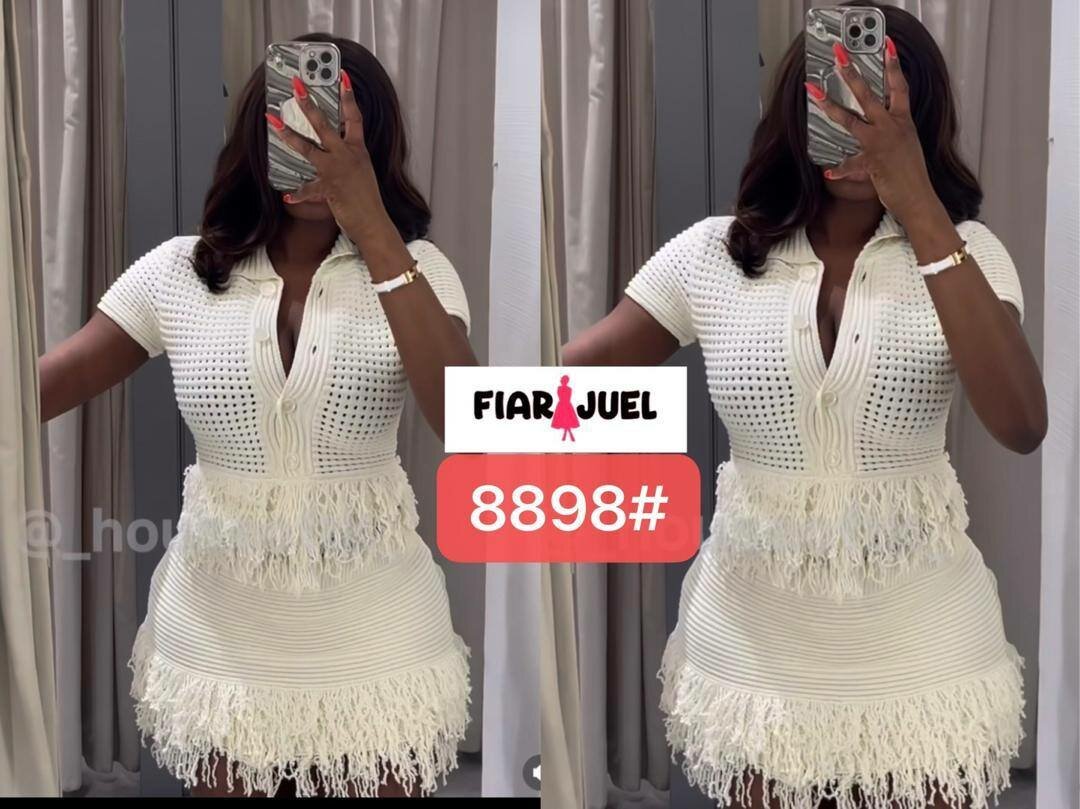 Robe en crochet avec franges