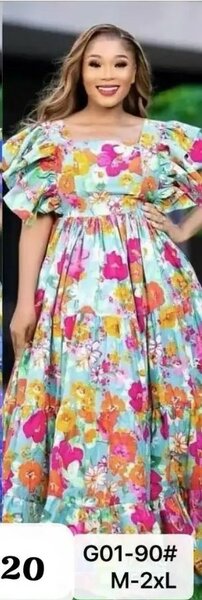 Beautiful and stylish women's long dress multicolore